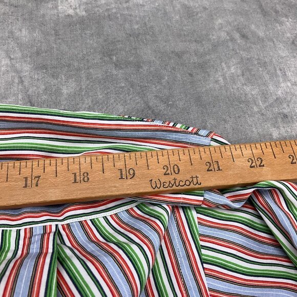 Polo Ralph Lauren Shirt Men 17.5 XLarge Red Green Stripe Regent Classic Fit - Picture 7 of 10